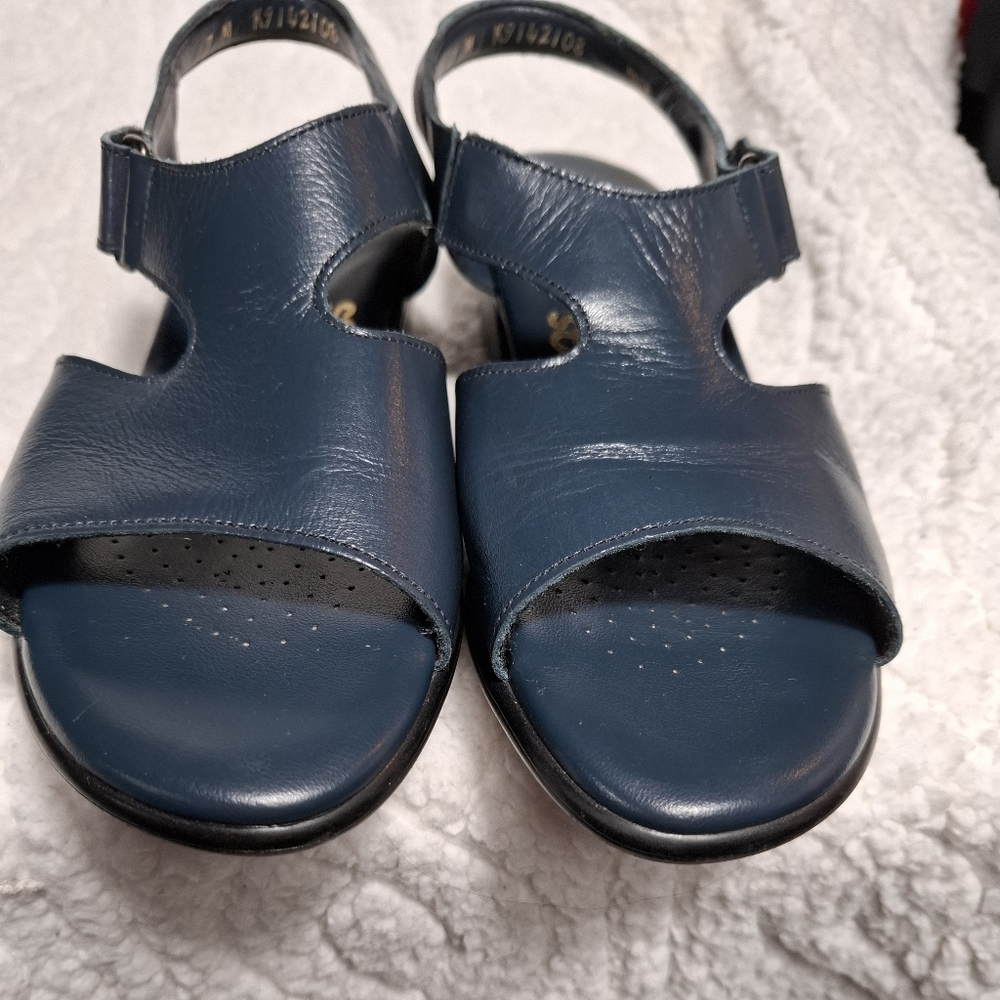 SAS Women's Tripad Comfort Sandals Leather Navy Blue Adjustable Size 7 - Picture 6 of 9